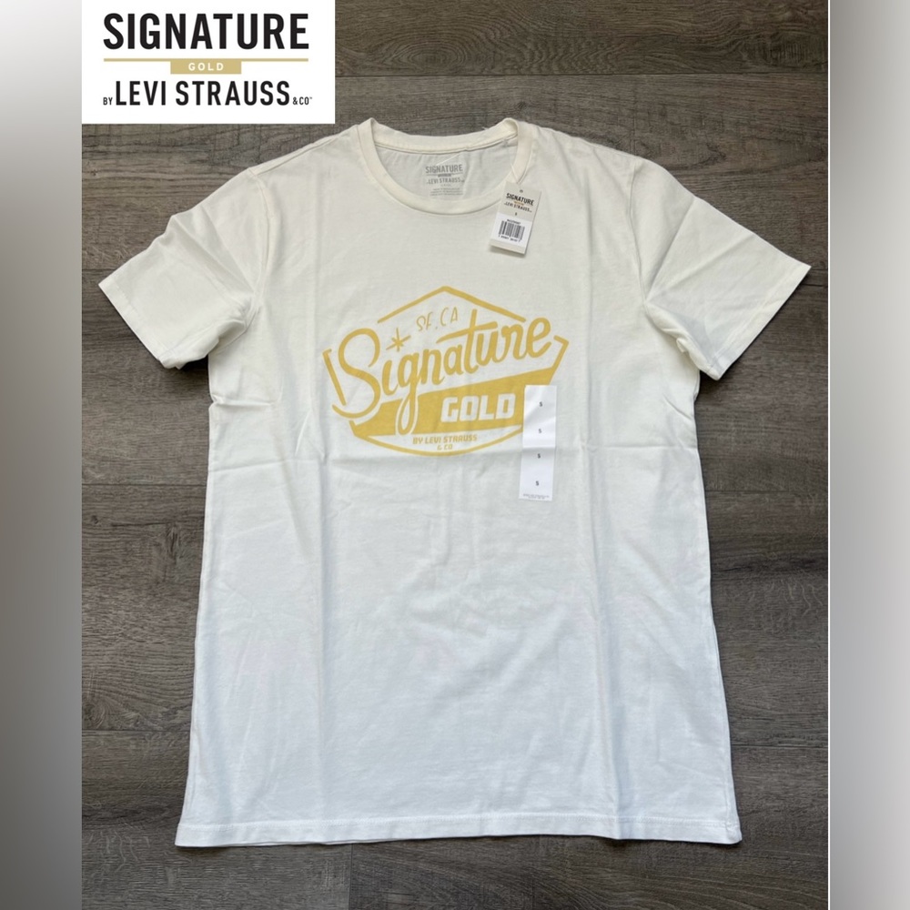 Signature by Levi Strauss & Co. Gold Label Men’s T-Shirt Light Cream | Size: S